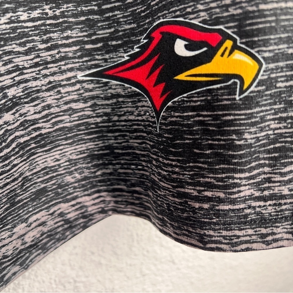 ADIDAS BASKETBALL TEAM SHORTS. Red Hawk (?) Logo. Black & white space dyed. XL - Picture 2 of 8